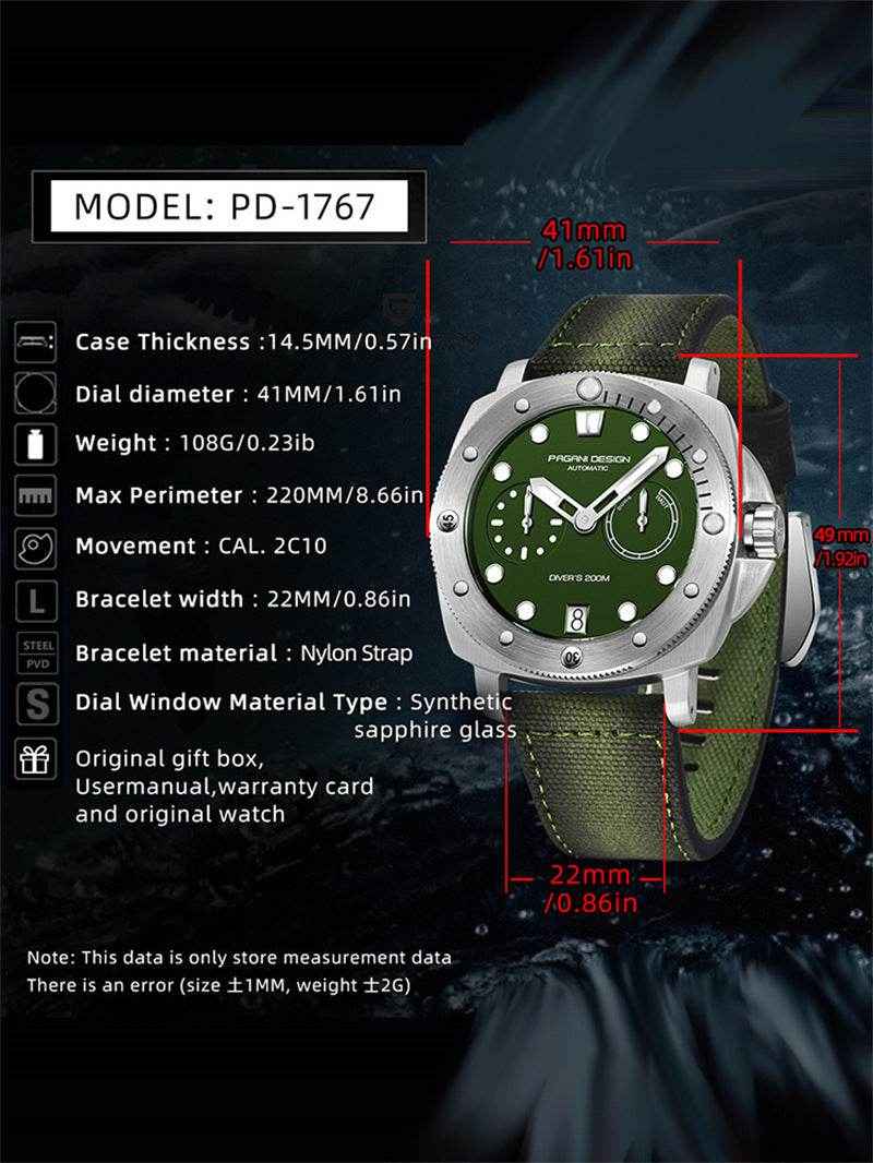 Casual Mechanical Waterproof Watch | Pagani Design