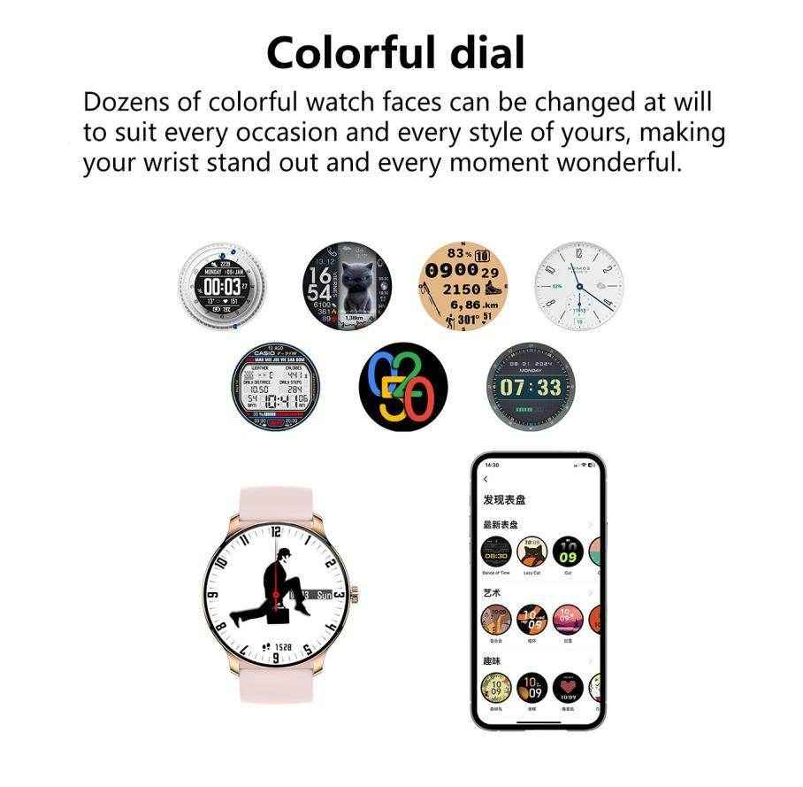 Ultra Slim Smart Watch For Men Women, 1.43 AMOLED SCREEN