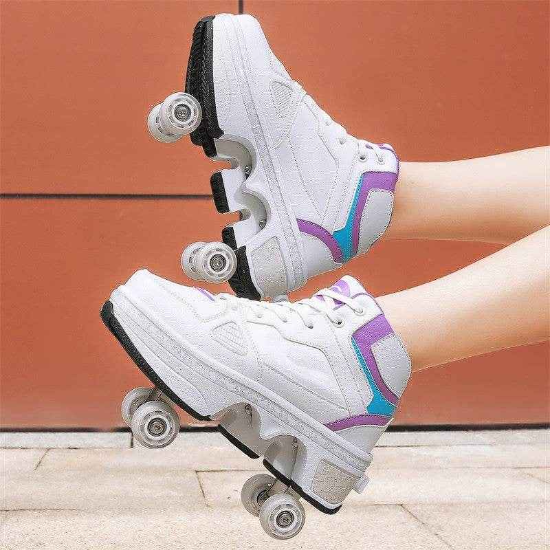 Double Wheel Row Sneakers For Boys And Girls
