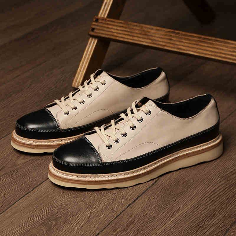 Vintage Handmade Genuine Leather Board Shoes - Elite style