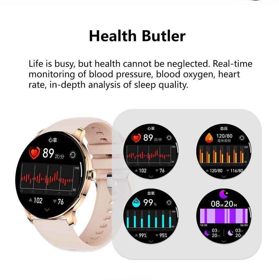 Ultra Slim Smart Watch For Men Women, 1.43 AMOLED SCREEN