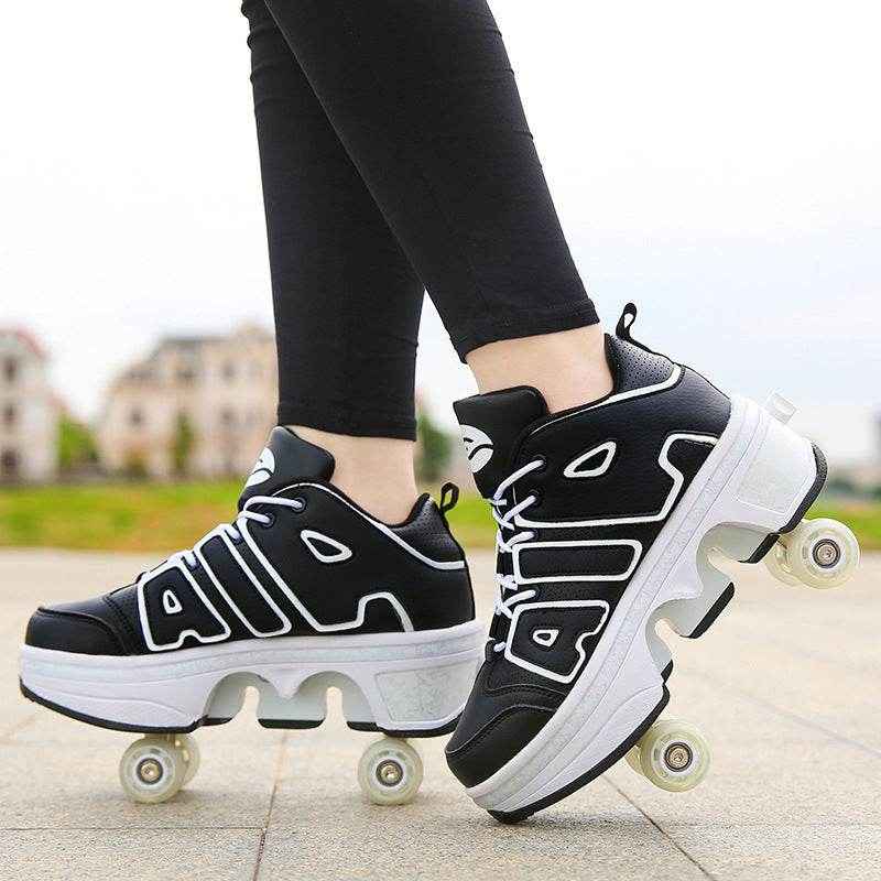 Double Wheel Row Sneakers For Boys And Girls