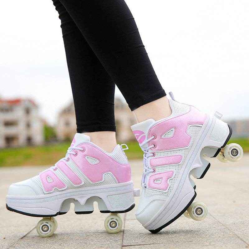 Double Wheel Row Sneakers For Boys And Girls